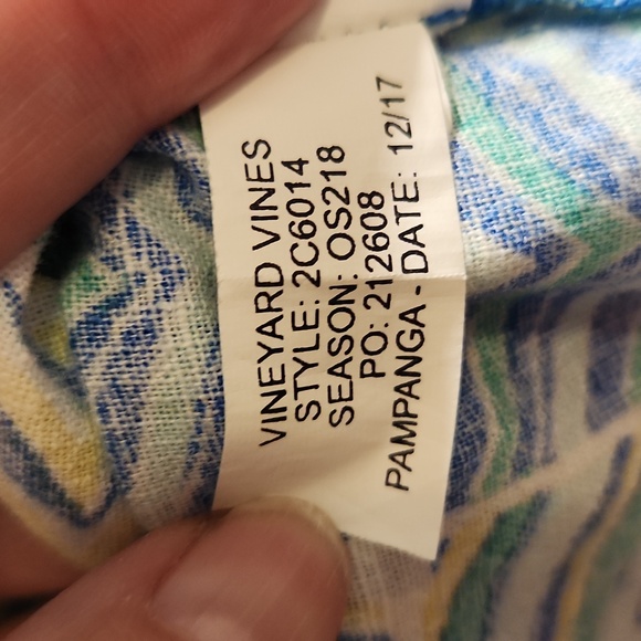 Vineyard Vines Blue and Green Geometric Long Sleeve Dress/Tunic Medium - Picture 4 of 10